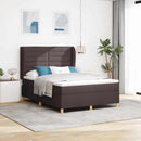 Box spring seng med madras Mørk Brun 190 x 140 cm Stof