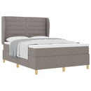 Box spring seng med madras Gråbrun 190 x 140 cm Stof