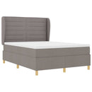Box spring seng med madras Gråbrun 190 x 140 cm Stof