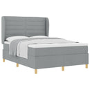 Box spring seng med hovedgærde Lysegrå 200 x 140 cm Stof