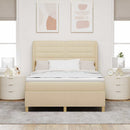 Box spring seng med madras Creme 200 x 140 cm Stof