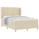 Box spring seng med madras Creme 200 x 140 cm Stof