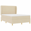 Box spring seng med madras Creme 200 x 140 cm Stof