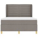 Box spring seng med hovedgærde Gråbrun 200 x 160 cm Stof