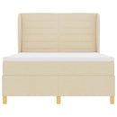 Box spring seng med madras Creme 200 x 160 cm Stof