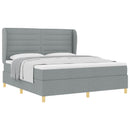 Box spring seng med madras Lysegrå 200 x 180 cm Stof