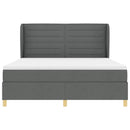 Box spring seng med madras Mørkegrå 200 x 180 cm Stof
