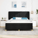 Box spring seng med hovedgærde Sort 200 x 180 cm Stof
