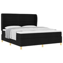 Box spring seng med hovedgærde Sort 200 x 180 cm Stof