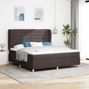 Box spring seng med madras Mørk Brun 200 x 180 cm Stof