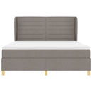 Box spring seng med hovedgærde Gråbrun 200 x 180 cm Stof