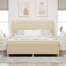 Box spring seng med madras Creme 200 x 180 cm Stof