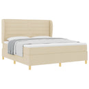 Box spring seng med madras Creme 200 x 180 cm Stof