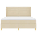 Box spring seng med madras Creme 200 x 180 cm Stof