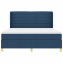 Box spring seng med madras med hovedgærde Blå 200 x 180 cm Stof