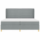 Box spring seng med madras Lysegrå 200 x 200 cm Stof