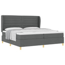 Box spring seng med madras Mørkegrå 200 x 200 cm Stof