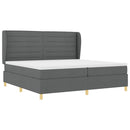Box spring seng med madras Mørkegrå 200 x 200 cm Stof