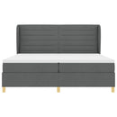 Box spring seng med madras Mørkegrå 200 x 200 cm Stof