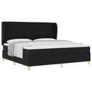 Box spring seng med madras Sort 200 x 200 cm Stof