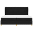 Box spring seng med madras Sort 200 x 200 cm Stof