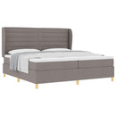 Box spring seng med madras Gråbrun 200 x 200 cm Stof