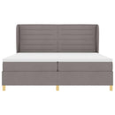 Box spring seng med madras Gråbrun 200 x 200 cm Stof