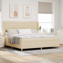 Box spring seng med madras Creme 200 x 200 cm Stof