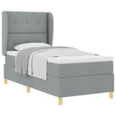 Box spring seng med hovedgærde Lysegrå 200 x 80 cm Stof