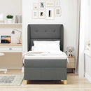 Box spring seng med hovedgærde Mørkegrå 200 x 80 cm Stof