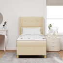 Box spring seng med hovedgærde Creme 200 x 80 cm Stof