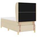 Box spring seng med hovedgærde Creme 200 x 80 cm Stof
