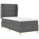 Box spring seng med hovedgærde Mørkegrå 190 x 90 cm Stof