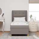 Box spring seng med hovedgærde Gråbrun 190 x 90 cm Stof