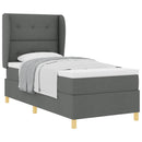 Box spring seng med hovedgærde Mørkegrå 200 x 90 cm Stof