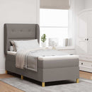 Box spring seng med hovedgærde Gråbrun 200 x 90 cm Stof