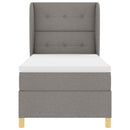 Box spring seng med hovedgærde Gråbrun 200 x 90 cm Stof