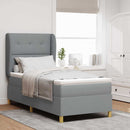 Box spring seng med pude Lysegrå 200 x 100 cm Stof