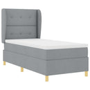 Box spring seng med pude Lysegrå 200 x 100 cm Stof