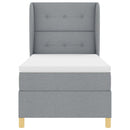 Box spring seng med pude Lysegrå 200 x 100 cm Stof