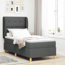 Box spring seng med hovedgærde Mørkegrå 200 x 100 cm Stof