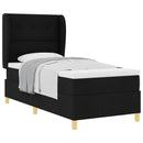 Box spring seng med hovedgærde Sort 200 x 100 cm Stof
