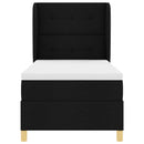 Box spring seng med hovedgærde Sort 200 x 100 cm Stof