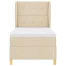 Box spring seng med hovedgærde Creme 200 x 100 cm Stof