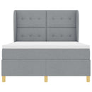 Box spring seng med hovedgærde Lysegrå 190 x 140 cm Stof