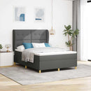 Box spring seng med hovedgærde Mørkegrå 190 x 140 cm Stof