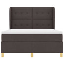Box spring seng med hovedgærde Mørk Brun 190 x 140 cm Stof