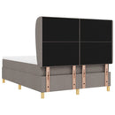 Box spring seng med hovedgærde Gråbrun 190 x 140 cm Stof
