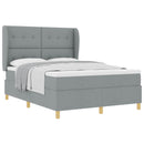 Box spring seng med hovedgærde Lysegrå 200 x 140 cm Stof