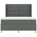 Box spring seng med hovedgærde Mørkegrå 200 x 140 cm Stof